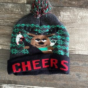 Mens blinking led Christmas beanie